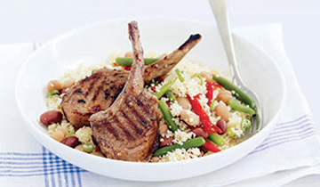 spicy lamb cutlets with cous cous